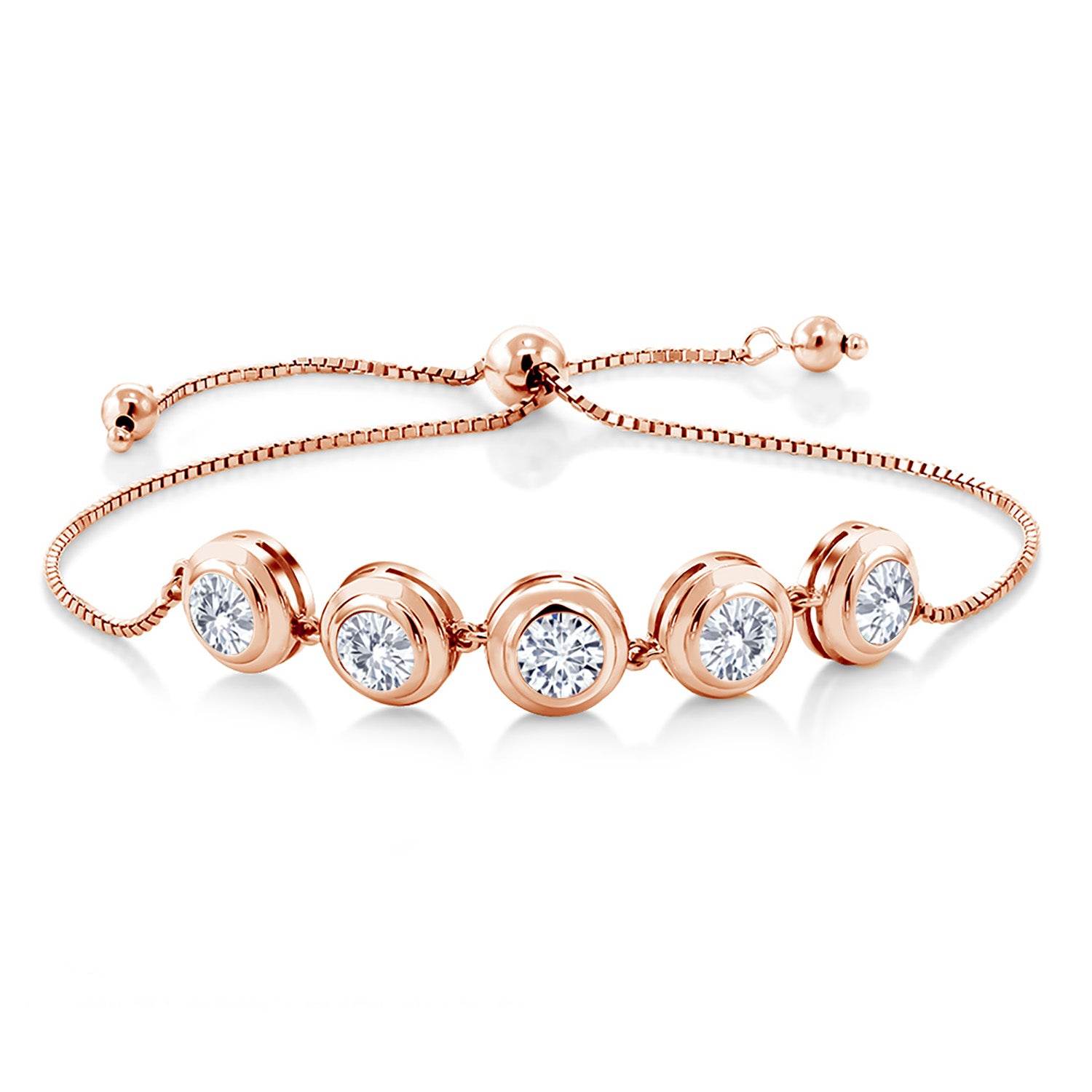 Moissanite - April_Bracelet in 925 Rose Gold Plated Silver