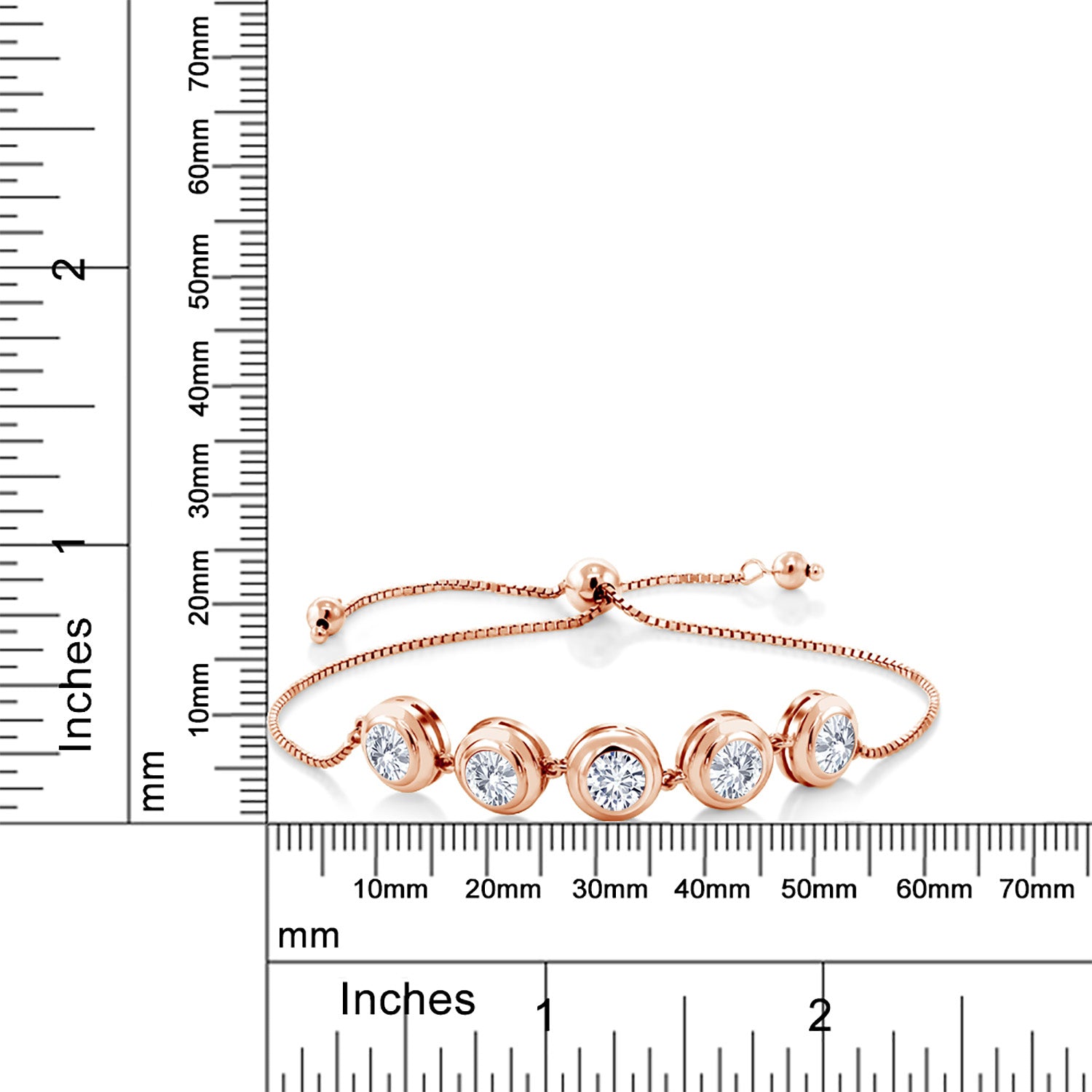 Moissanite - April_Bracelet in 925 Rose Gold Plated Silver