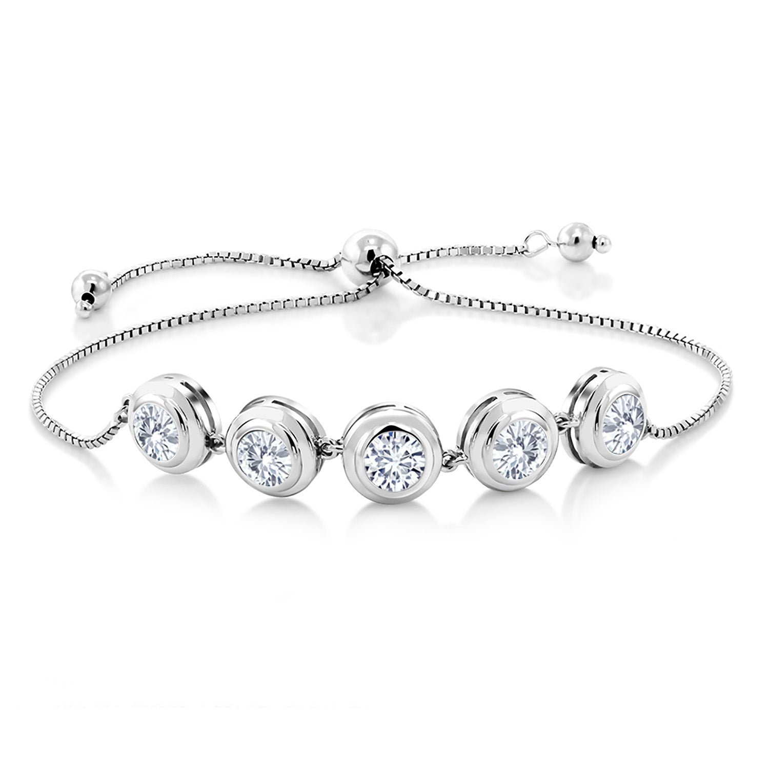 Moissanite - April_Bracelet in 925 Sterling Silver