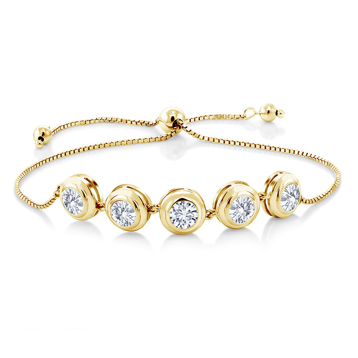 Moissanite - April_Bracelet in 925 Yellow Gold Plated Silver
