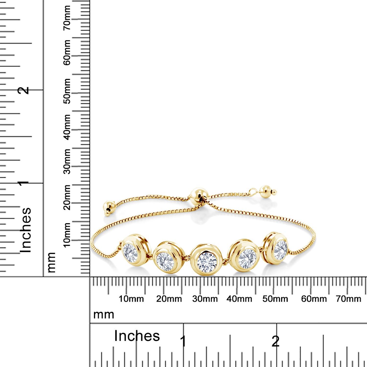 Moissanite - April_Bracelet in 925 Yellow Gold Plated Silver