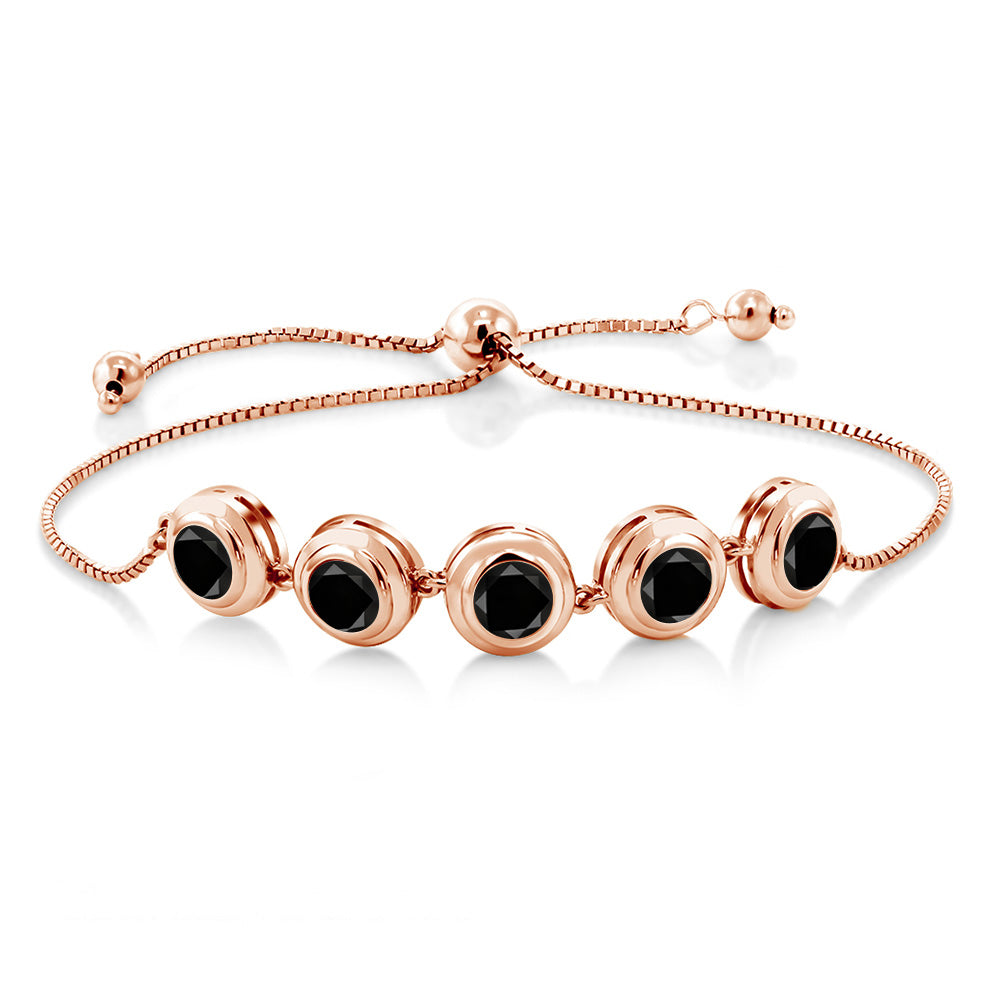 Black Diamond - April_Bracelet in 925 Rose Gold Plated Silver
