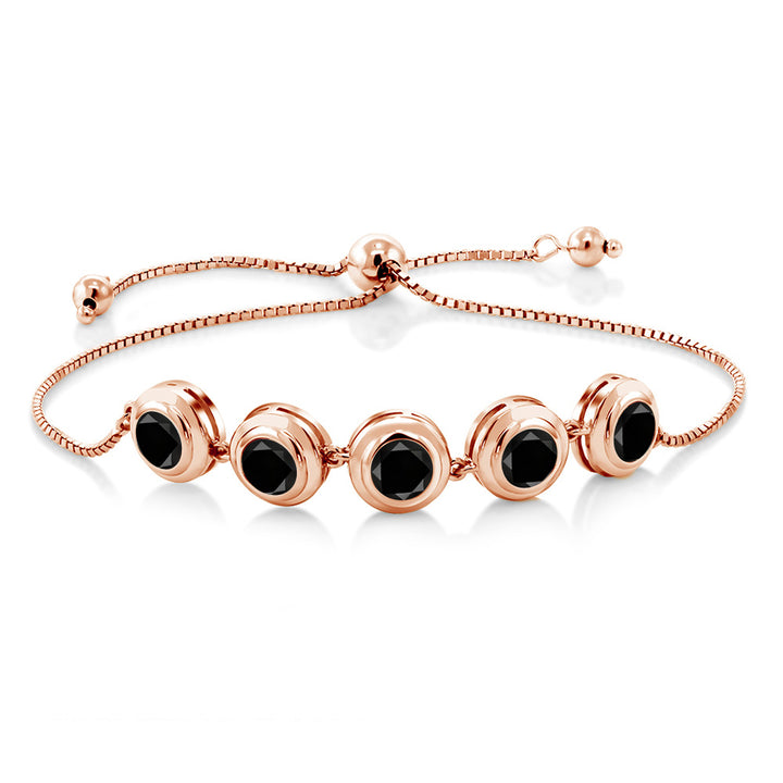 Black Diamond - April_Bracelet in 925 Rose Gold Plated Silver