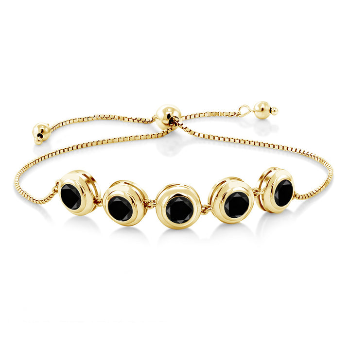 Black Diamond - April_Bracelet in 925 Yellow Gold Plated Silver