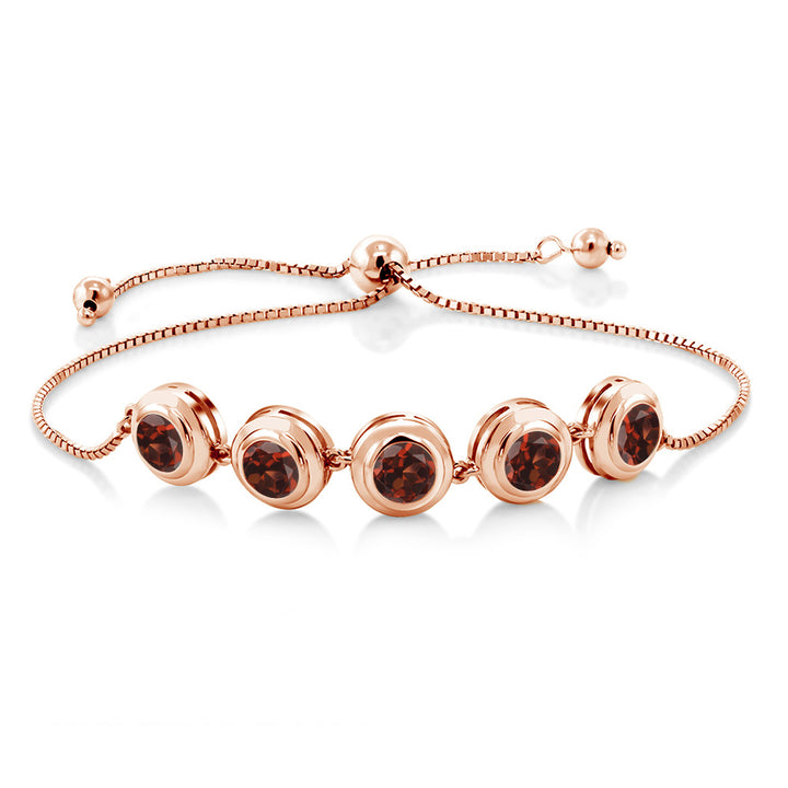 Garnet - January_Bracelet in 925 Rose Gold Plated Silver