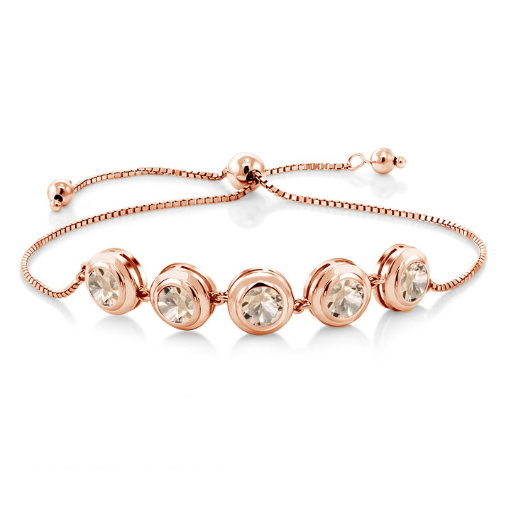 Morganite - October_Bracelet in 925 Rose Gold Plated Silver