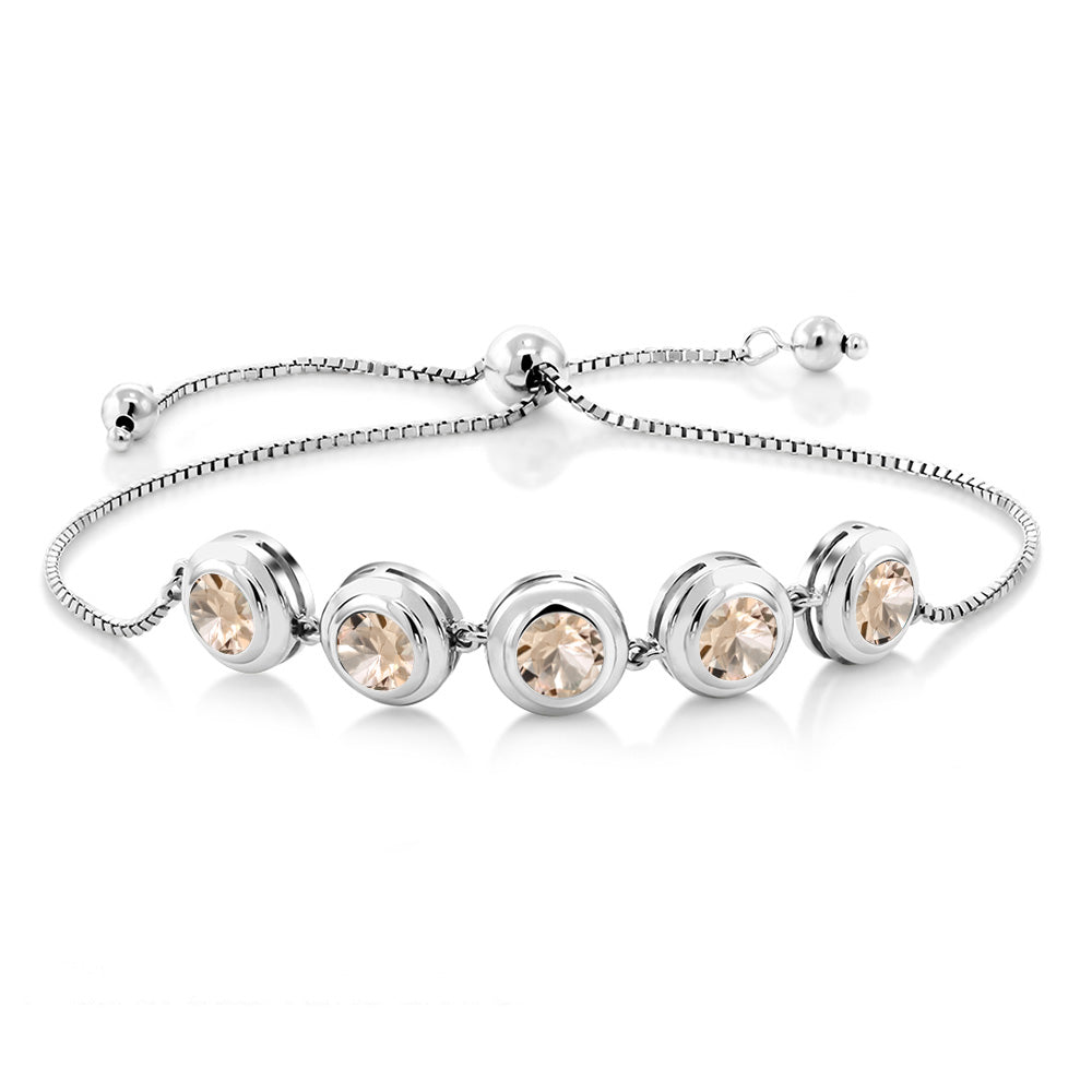 Morganite - October_Bracelet in 925 Sterling Silver