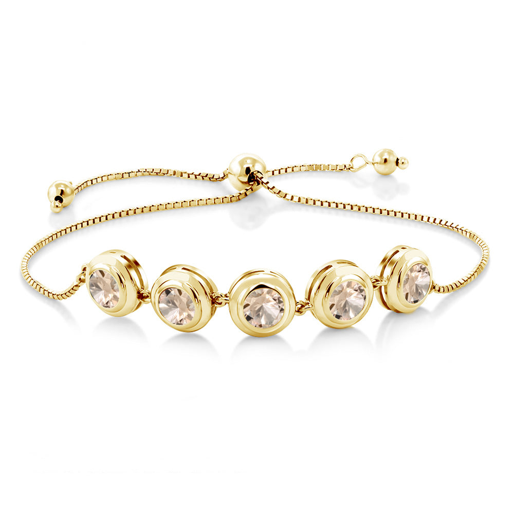 Morganite - October_Bracelet in 925 Yellow Gold Plated Silver