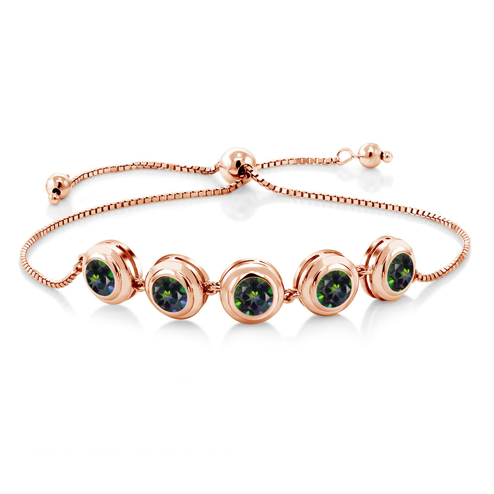 Green Mystic Topaz_Bracelet in 925 Rose Gold Plated Silver
