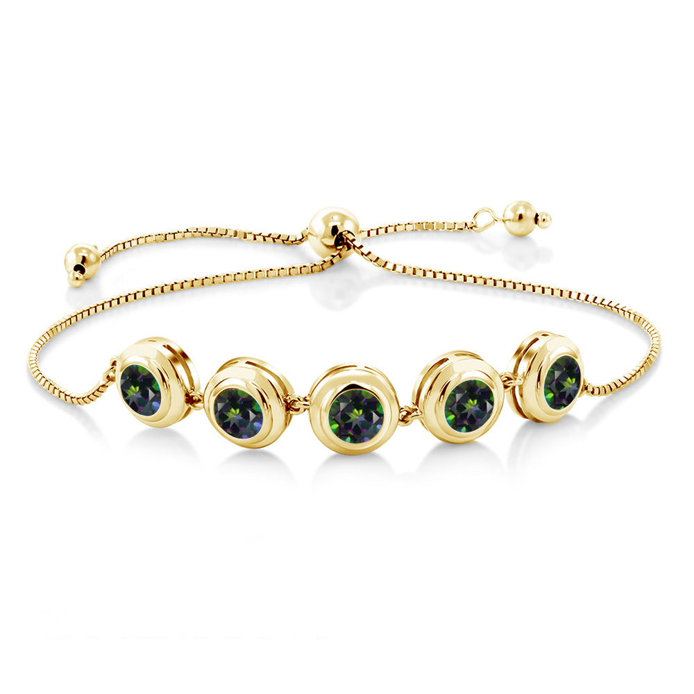 Green Mystic Topaz_Bracelet in 925 Yellow Gold Plated Silver