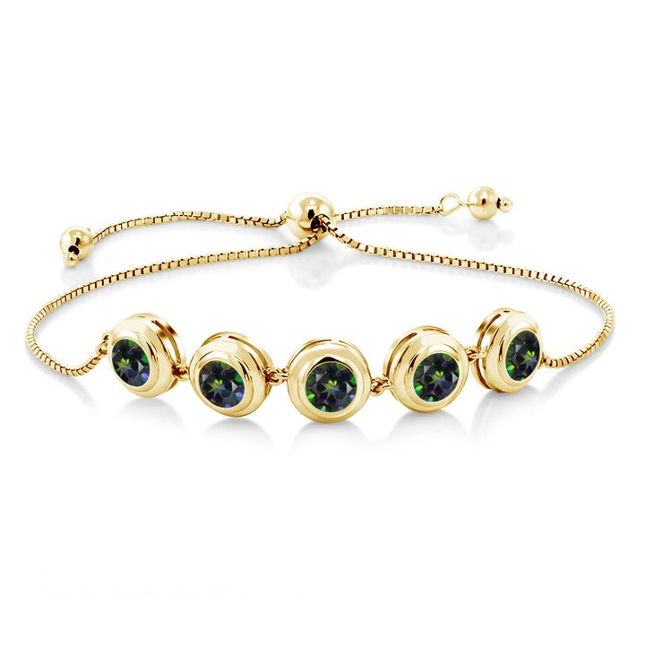 Green Mystic Topaz_Bracelet in 925 Yellow Gold Plated Silver