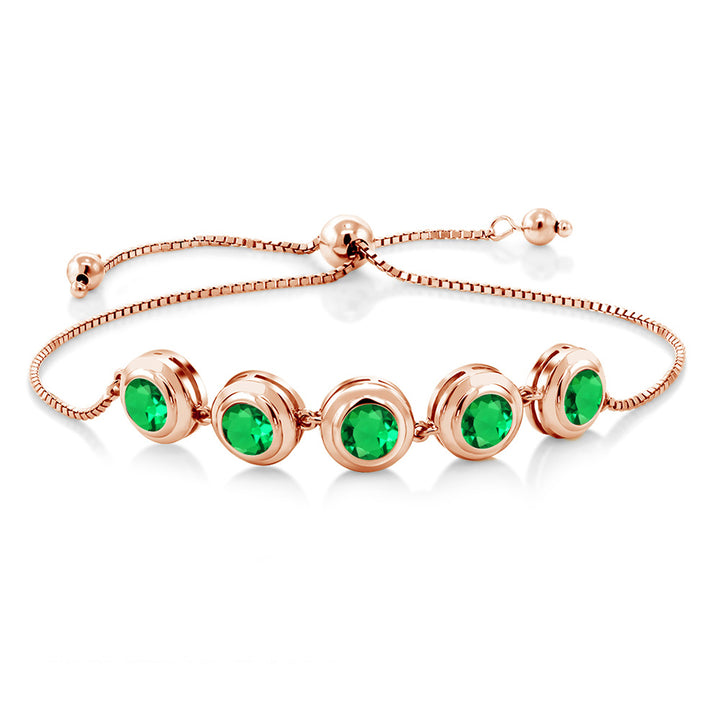 Nano Emerald - May_Bracelet in 925 Rose Gold Plated Silver