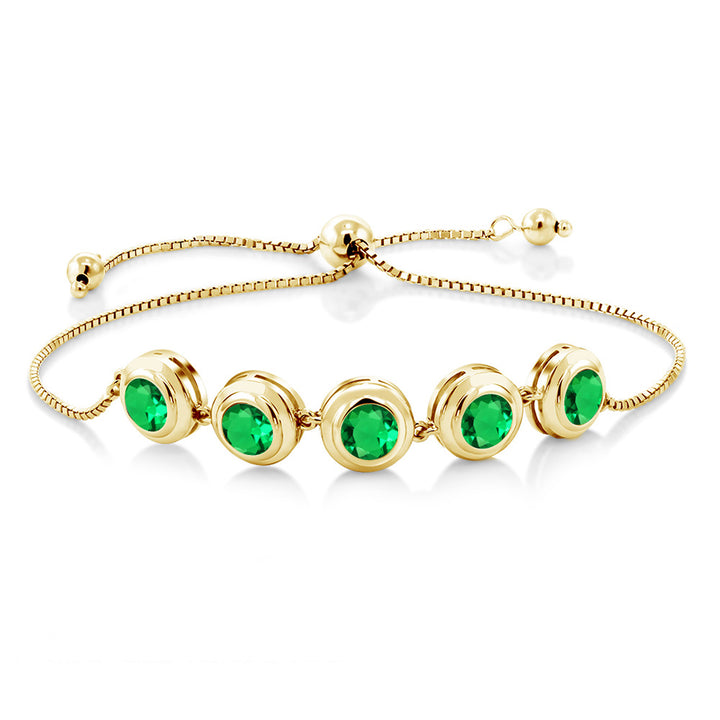 Nano Emerald - May_Bracelet in 925 Yellow Gold Plated Silver