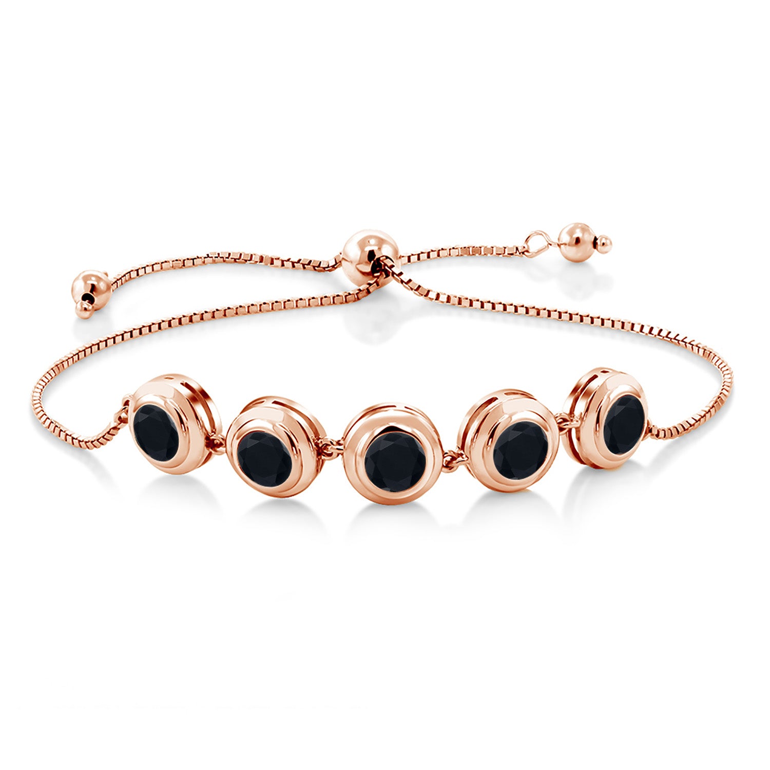 Onyx - December_Bracelet in 925 Rose Gold Plated Silver