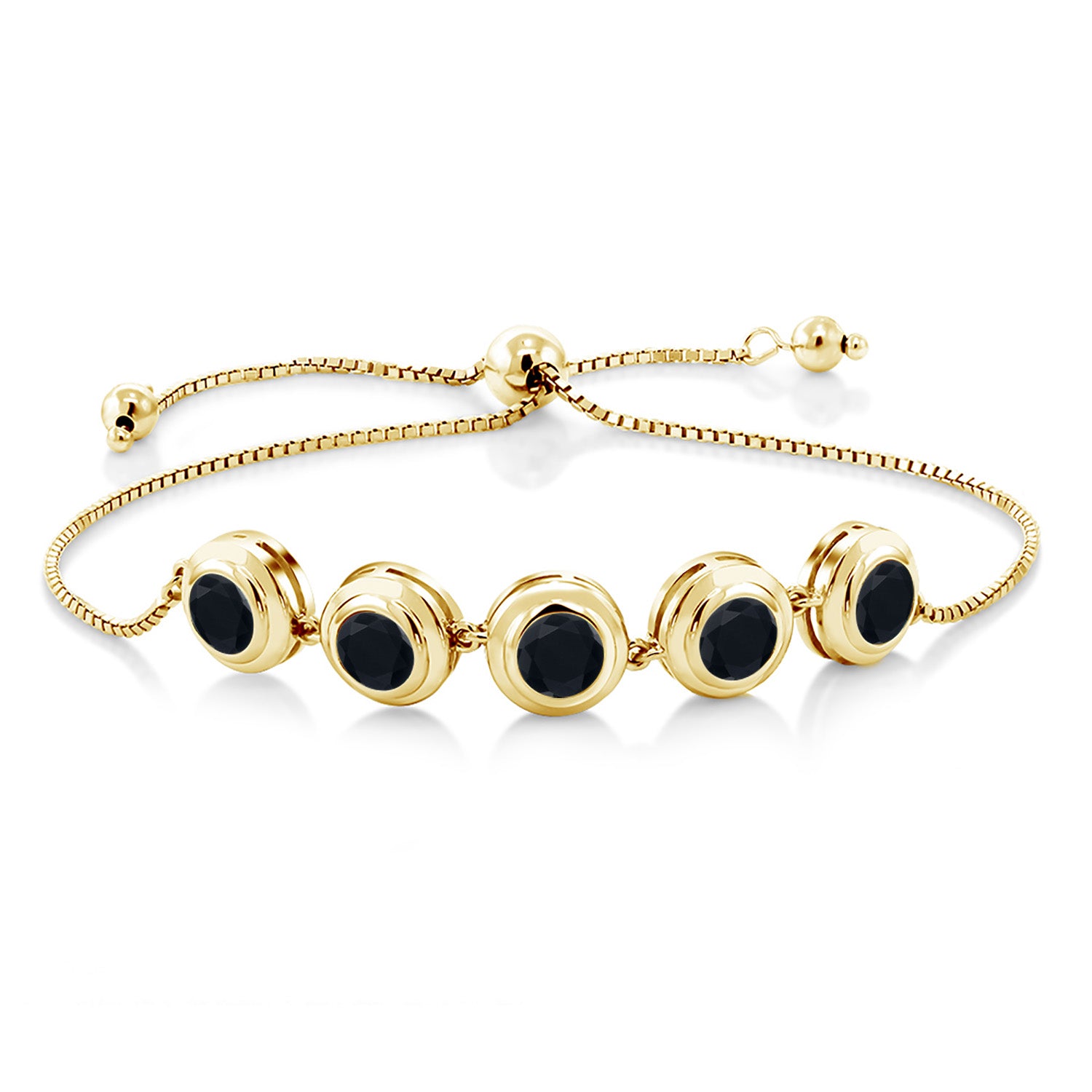 Onyx - December_Bracelet in 925 Yellow Gold Plated Silver