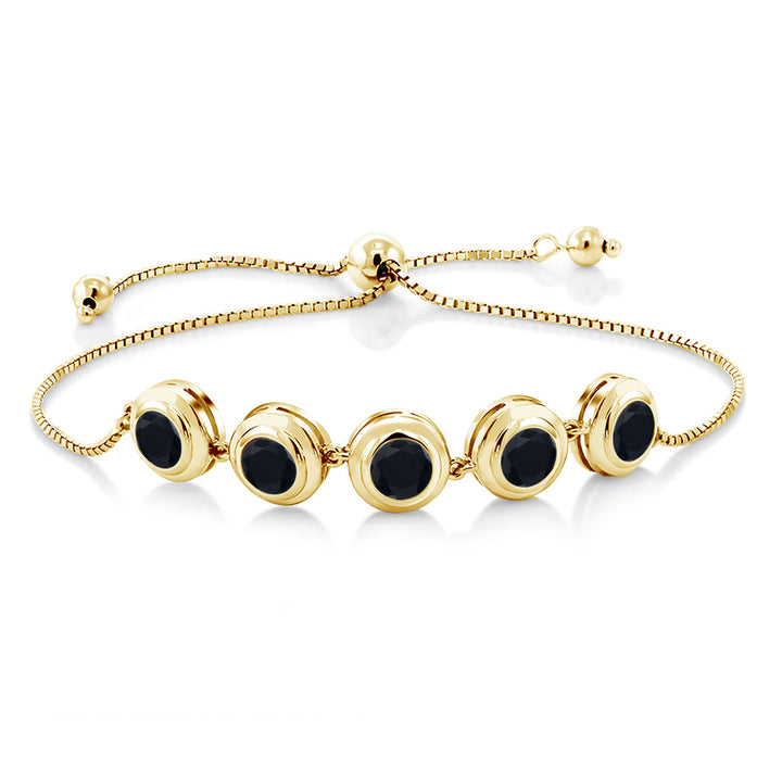 Onyx - December_Bracelet in 925 Yellow Gold Plated Silver