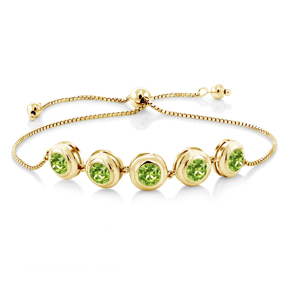 Peridot - August_Bracelet in 925 Yellow Gold Plated Silver
