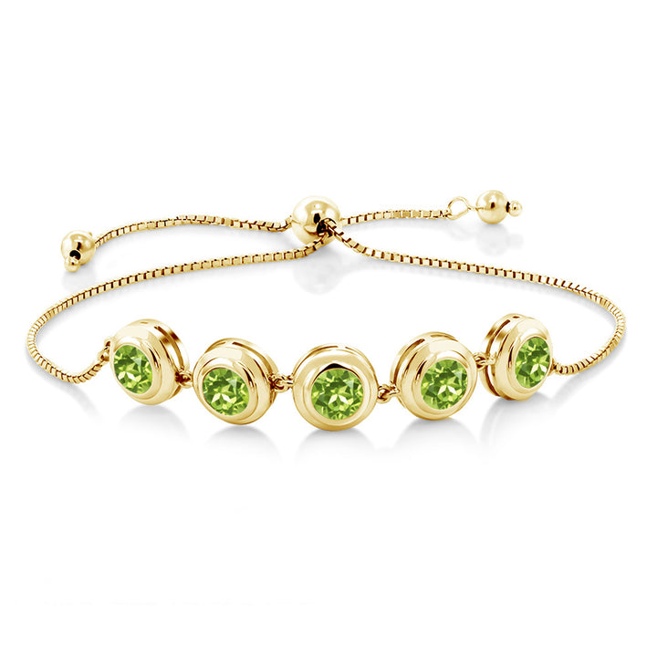 Peridot - August_Bracelet in 925 Yellow Gold Plated Silver