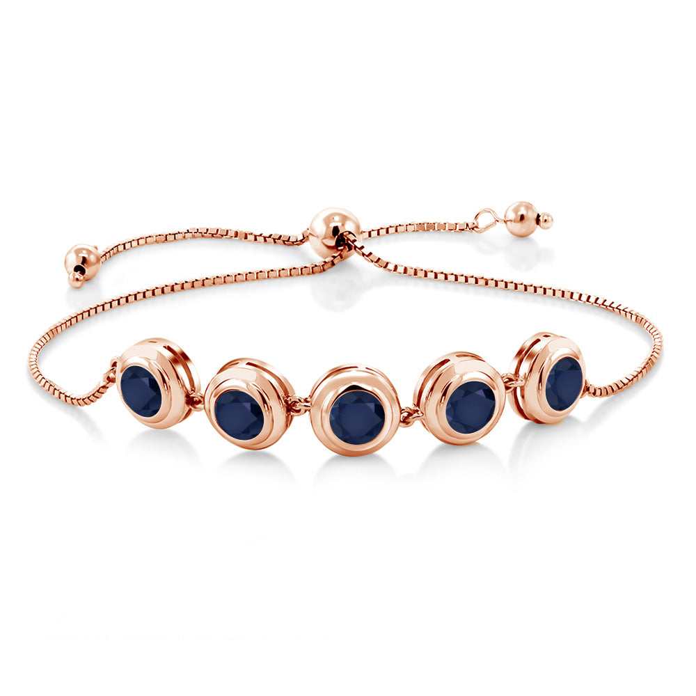 Blue Sapphire - September_Bracelet in 925 Rose Gold Plated Silver