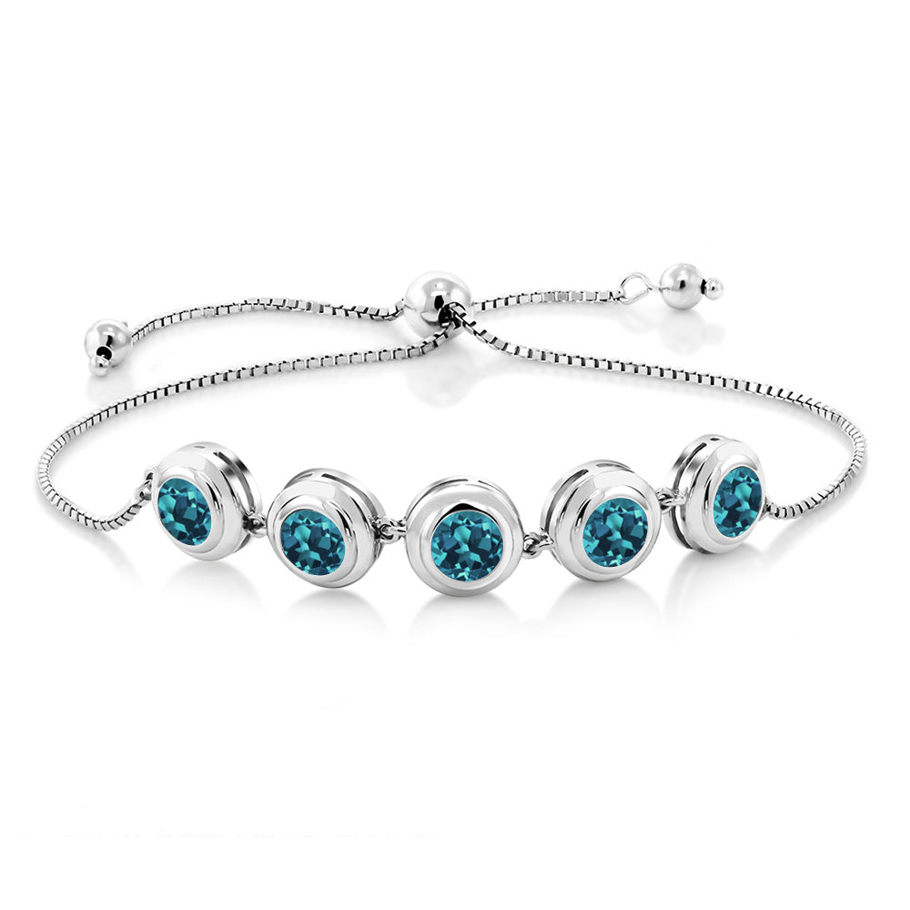London Blue Topaz - November_Bracelet in 925 Sterling Silver