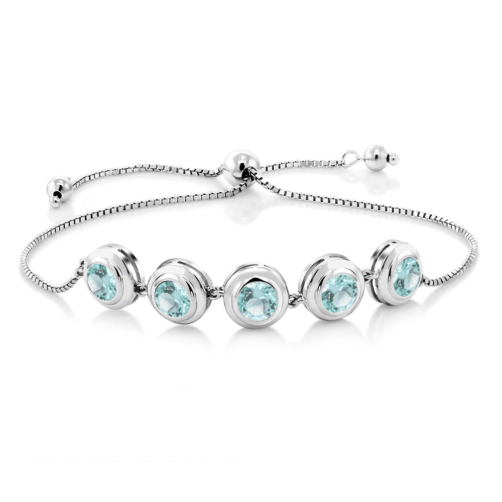 Sky Blue Topaz - November_Bracelet in 925 Sterling Silver