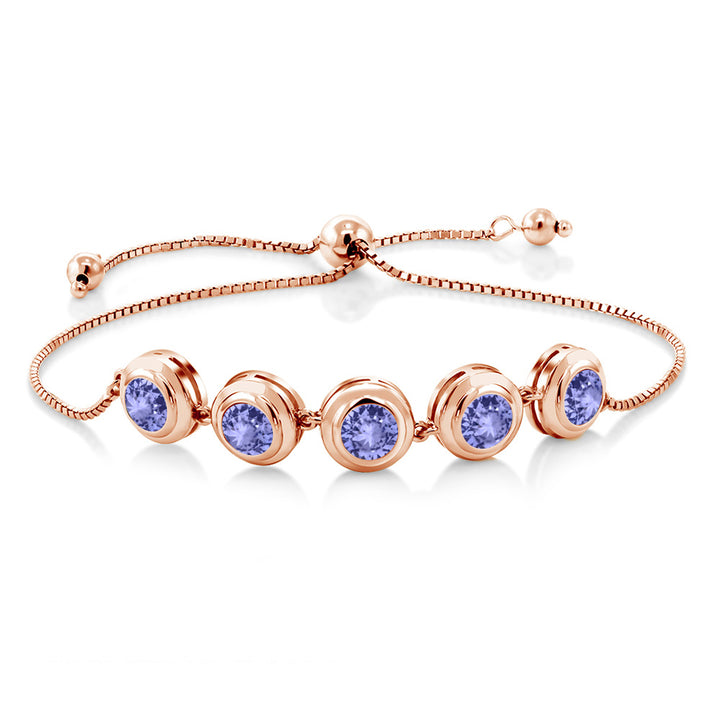 Tanzanite - December_Bracelet in 925 Rose Gold Plated Silver