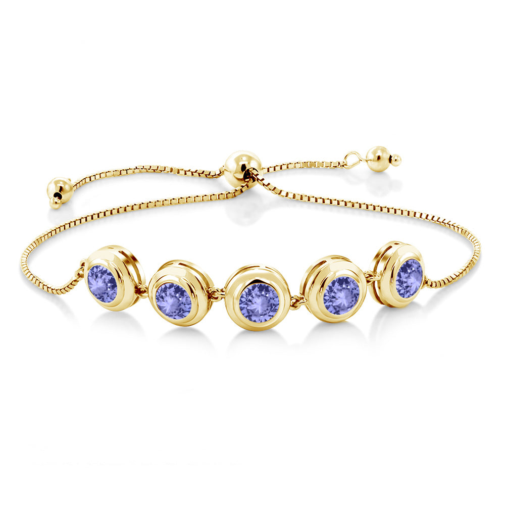 Tanzanite - December_Bracelet in 925 Yellow Gold Plated Silver