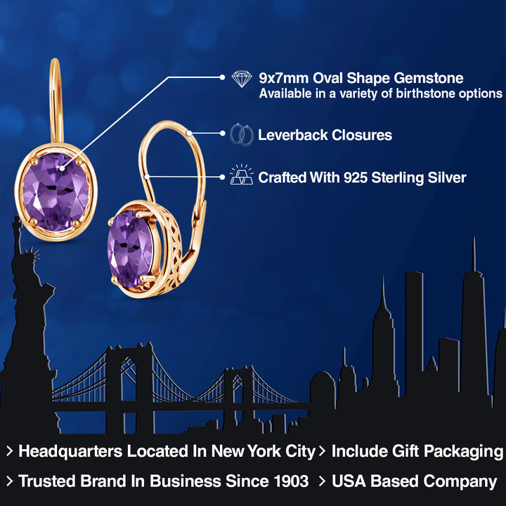 Earrings in 925 Yellow Gold Plated Silver