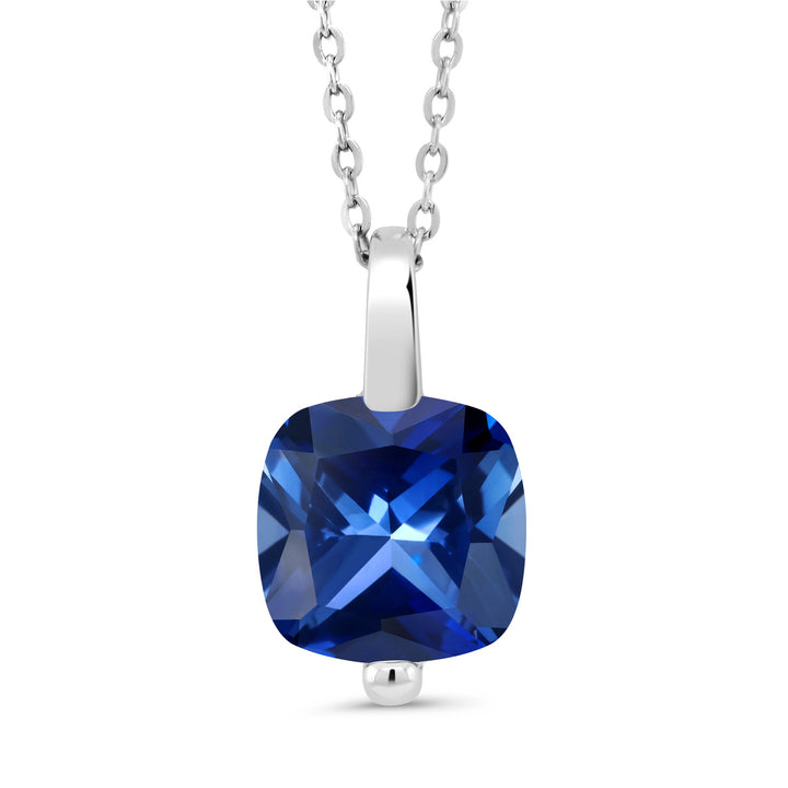 Created Sapphire - September_Pendant in 925 Sterling Silver