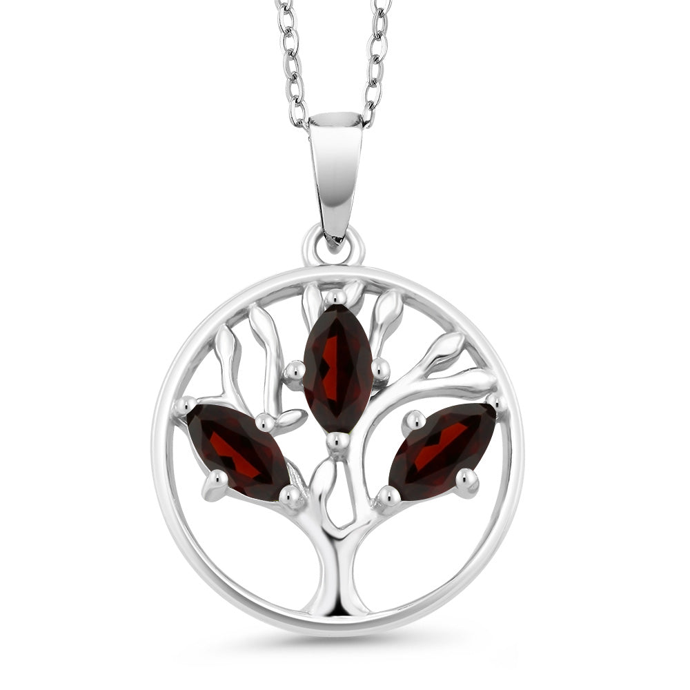 Garnet - January_Pendant in 925 Sterling Silver