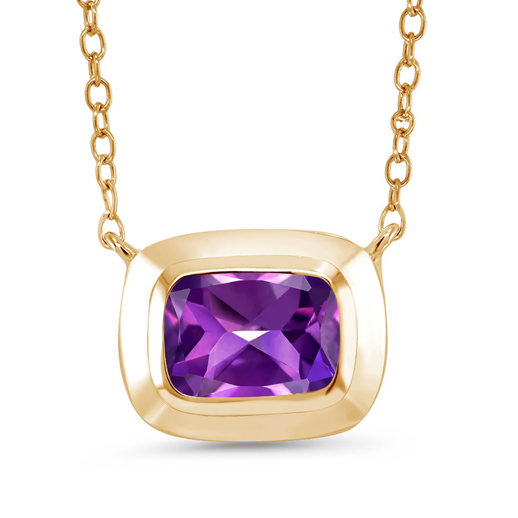 Amethyst - February_Pendant in 925 Yellow Gold Plated Silver