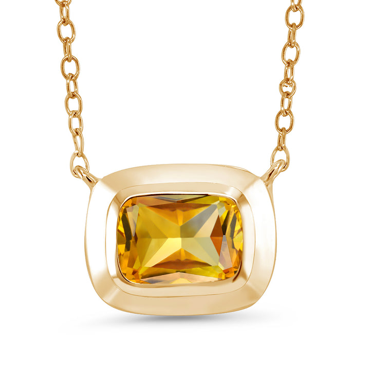 Citrine - November_Pendant in 925 Yellow Gold Plated Silver