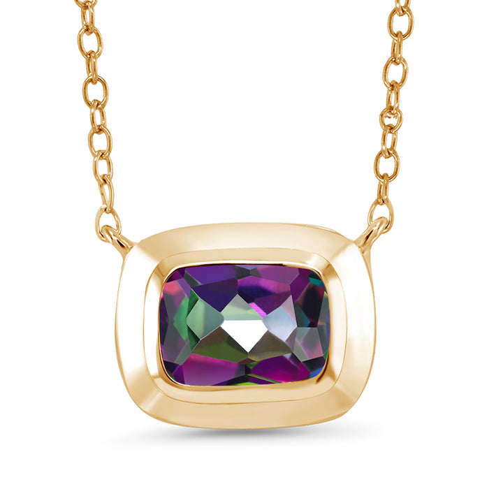 Green Mystic Topaz_Pendant in 925 Yellow Gold Plated Silver