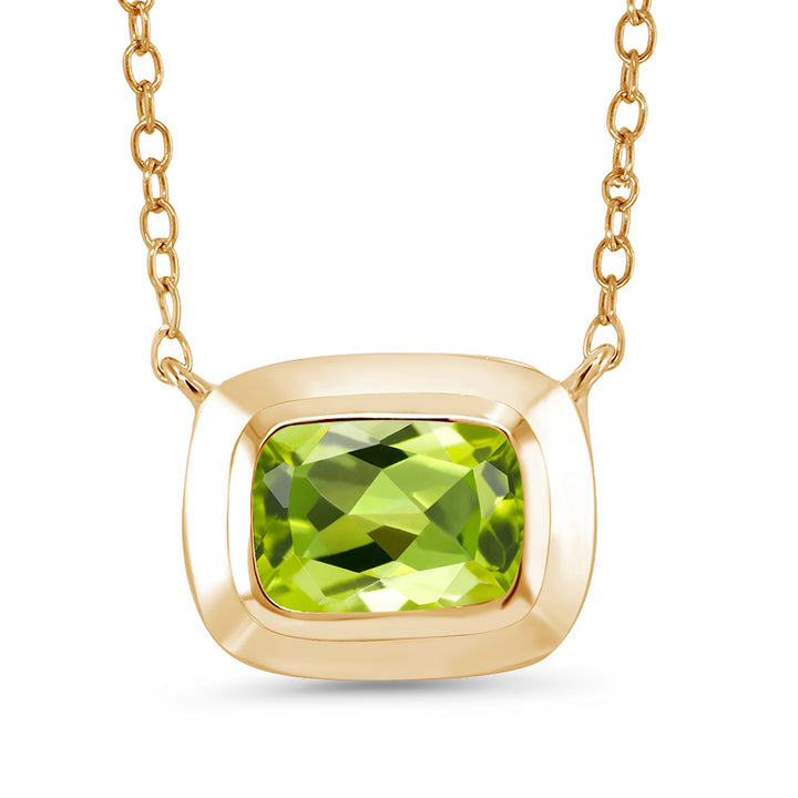 Peridot - August_Pendant in 925 Yellow Gold Plated Silver