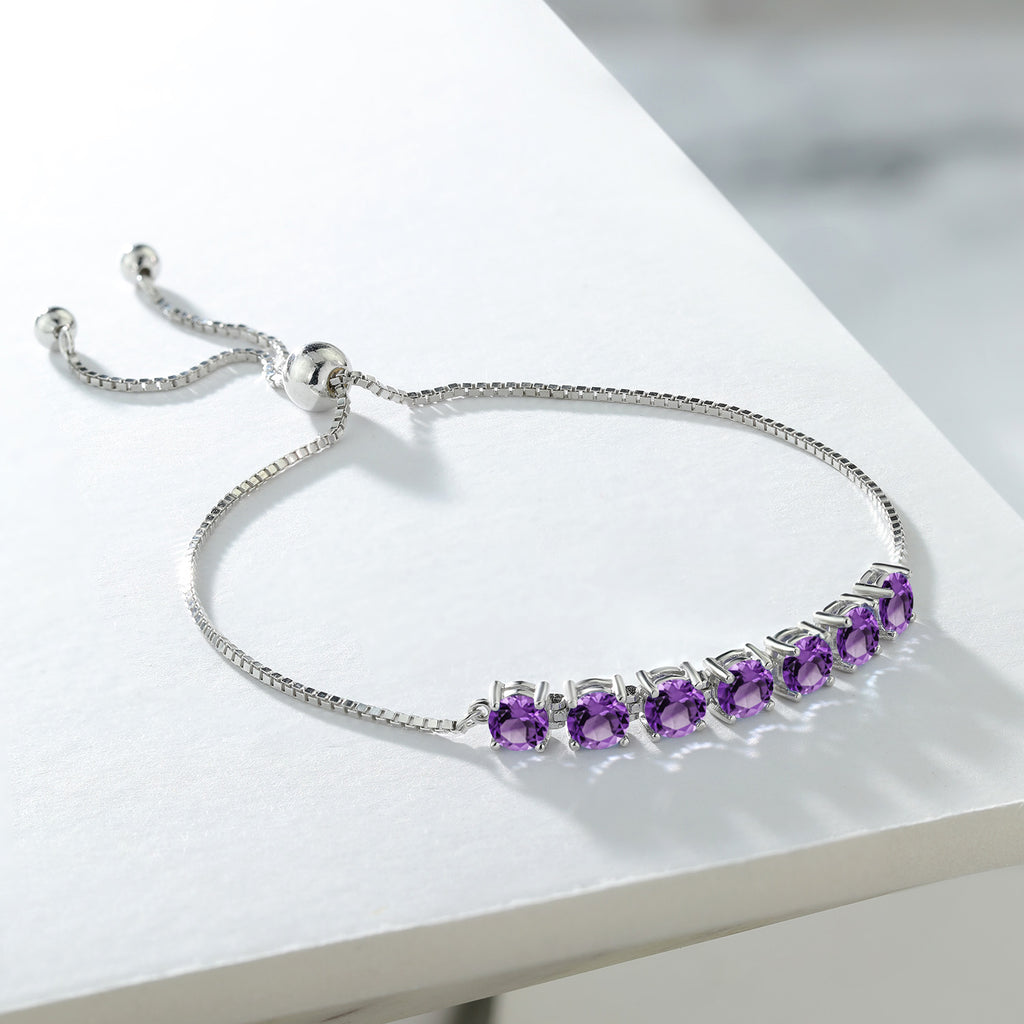 Amethyst - February_Bracelet in 925 Sterling Silver