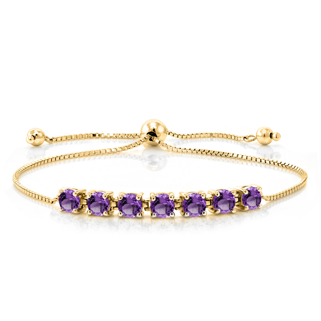 Amethyst - February_Bracelet in 18K Yellow Gold Plated Silver