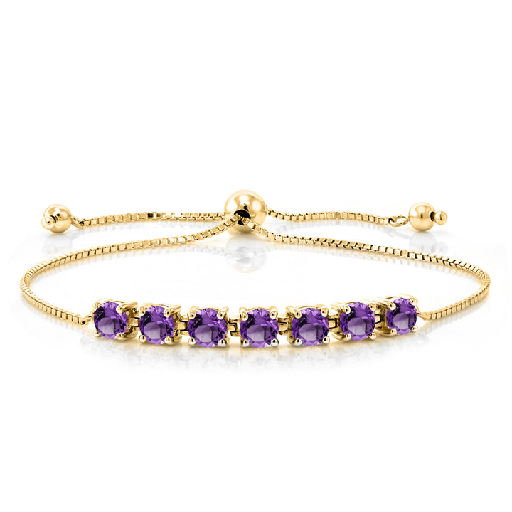 Amethyst - February_Bracelet in 18K Yellow Gold Plated Silver
