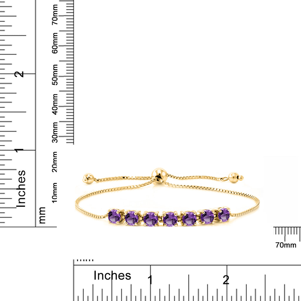 Amethyst - February_Bracelet in 925 Yellow Gold Plated Silver