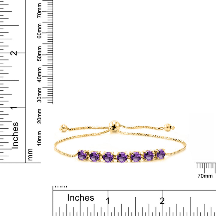Amethyst - February_Bracelet in 18K Yellow Gold Plated Silver