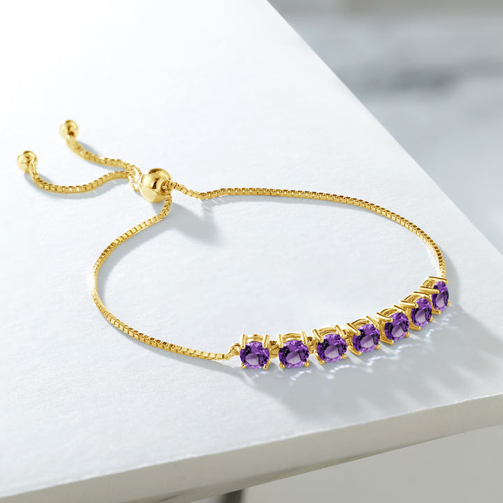 Amethyst - February_Bracelet in 18K Yellow Gold Plated Silver