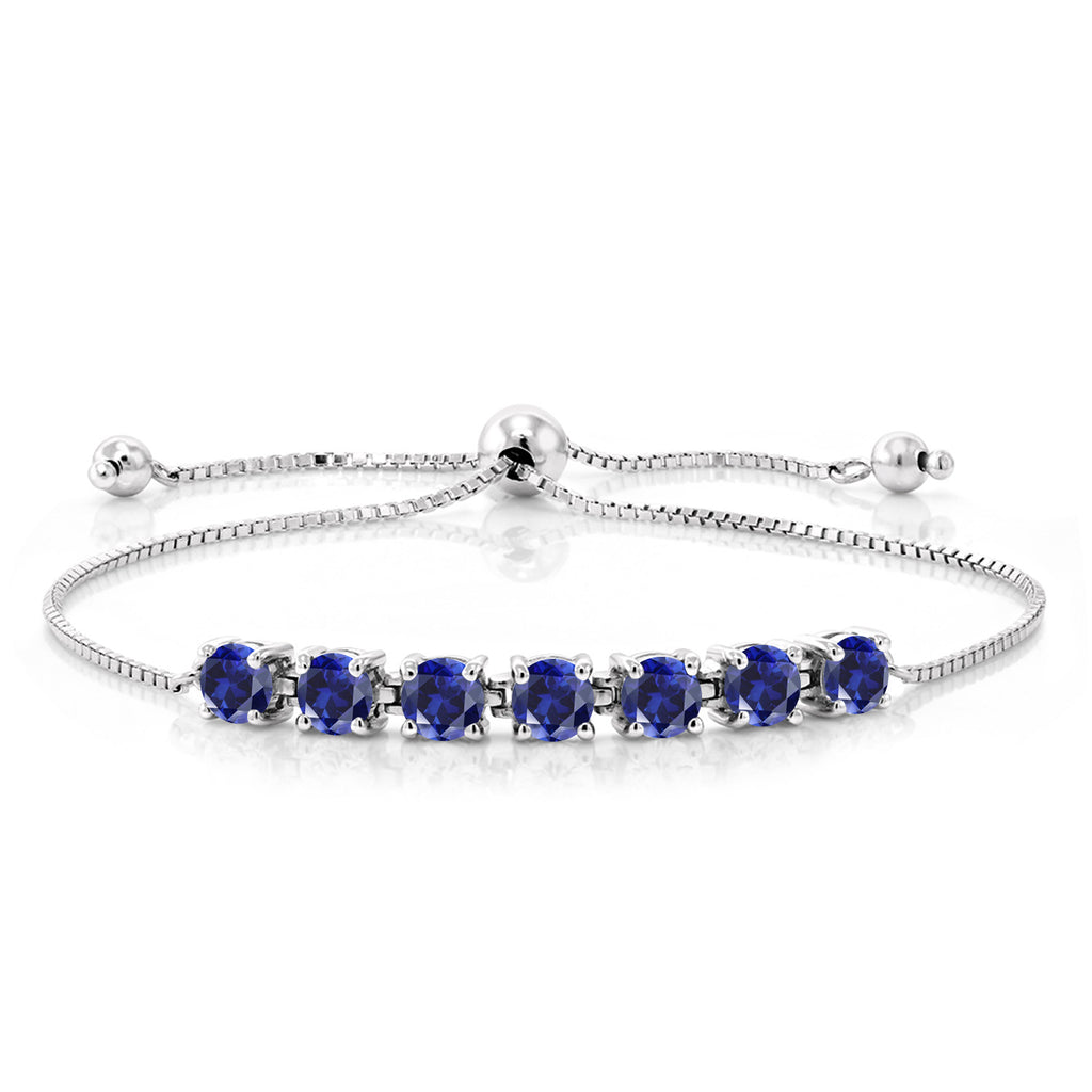 Created Sapphire - September_Bracelet in 925 Sterling Silver