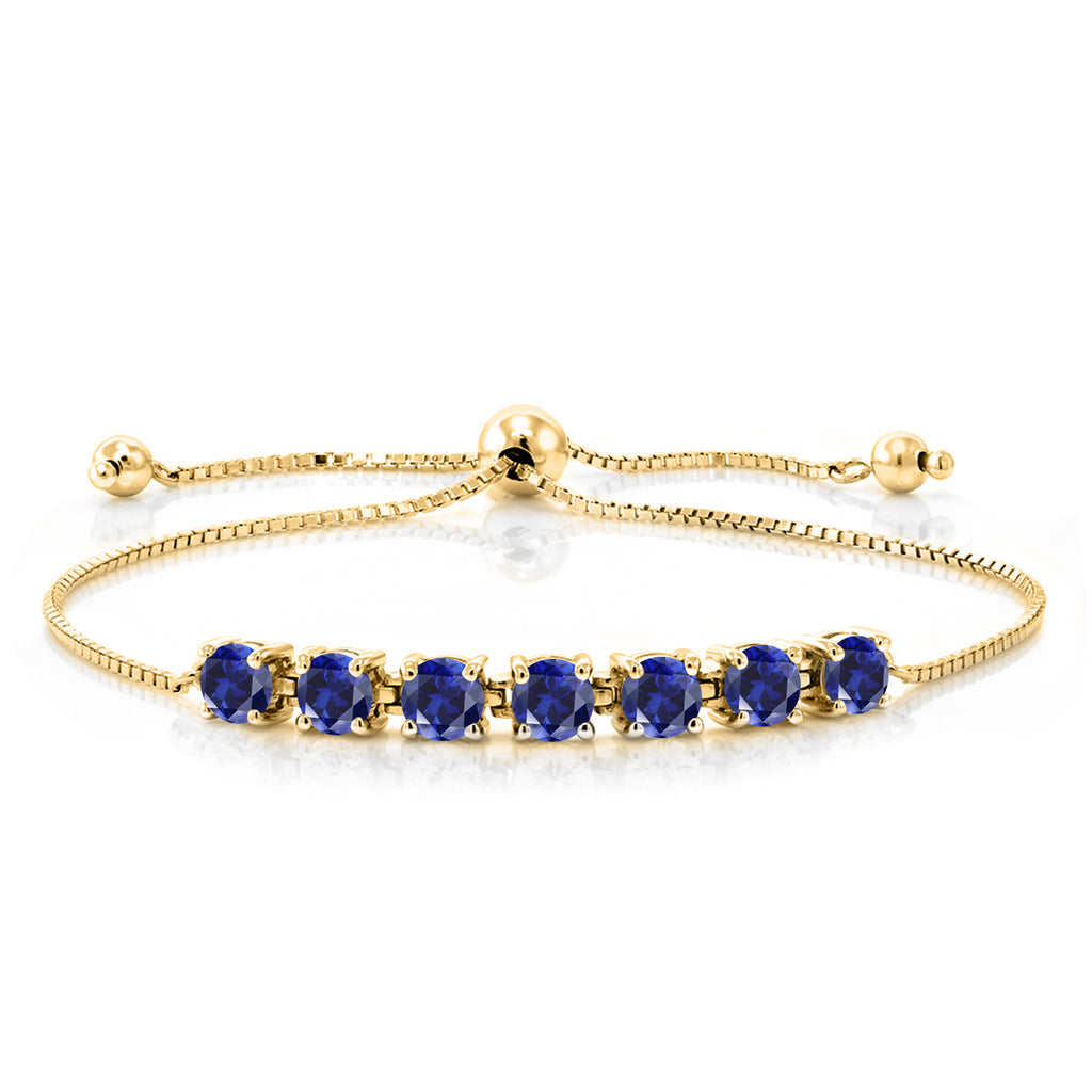 Created Sapphire - September_Bracelet in 925 Yellow Gold Plated Silver