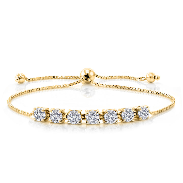 White Lab Grown Diamond - April_Bracelet in 925 Yellow Gold Plated Silver