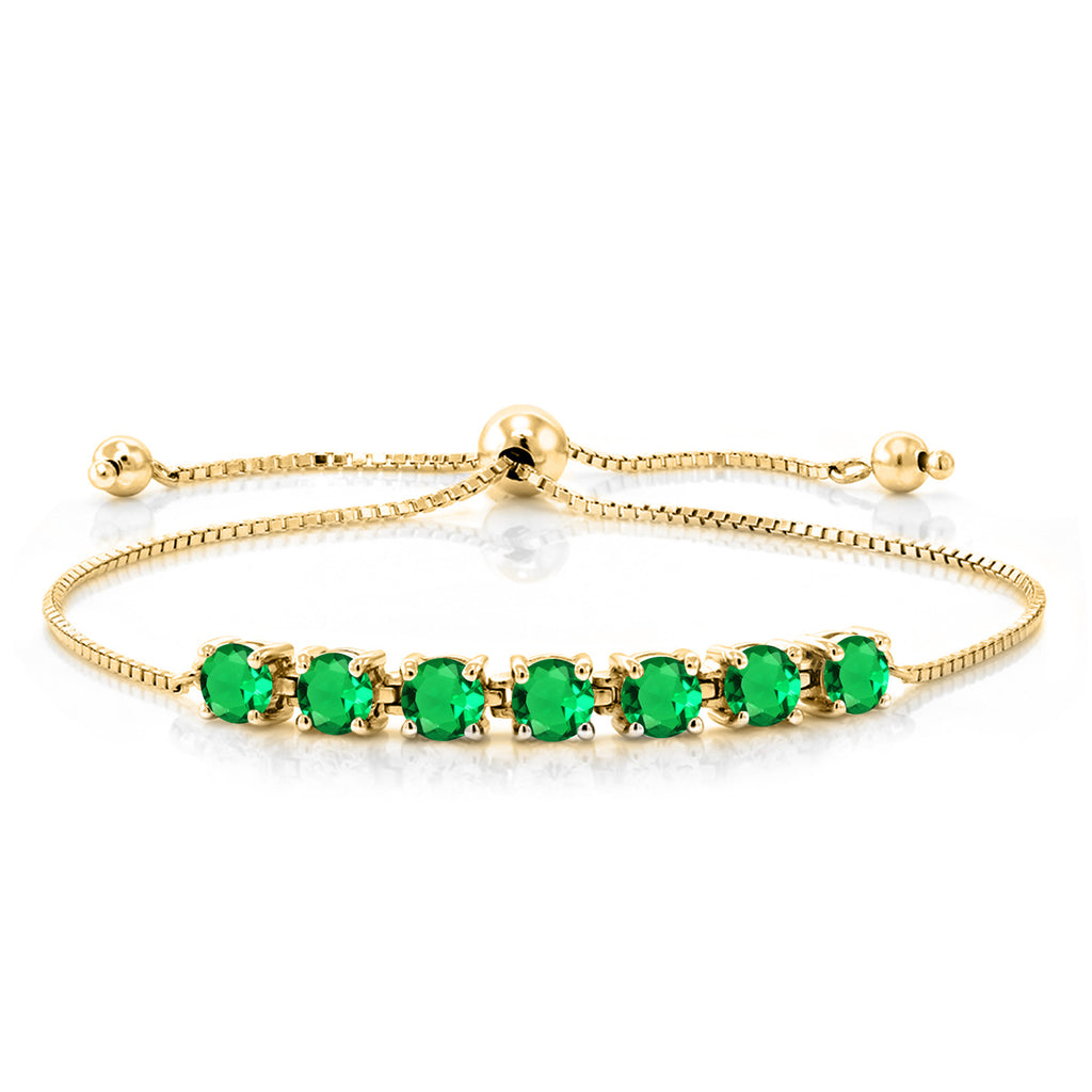 Nano Emerald - May_Bracelet in 925 Yellow Gold Plated Silver