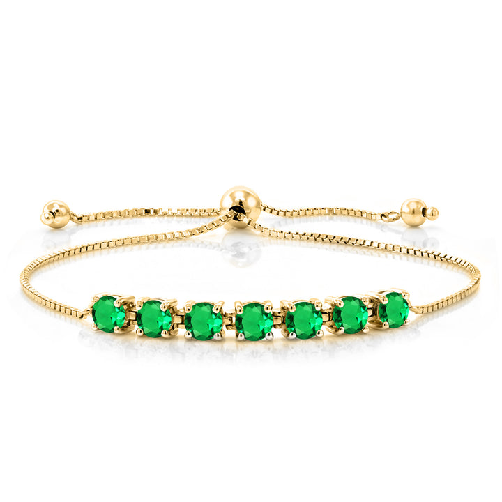 Nano Emerald - May_Bracelet in 925 Yellow Gold Plated Silver