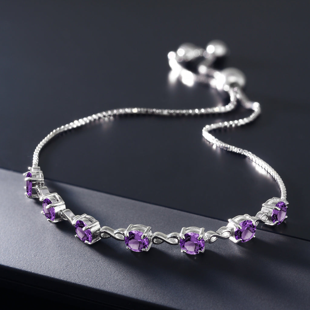 Amethyst - February_Bracelet in 925 Sterling Silver