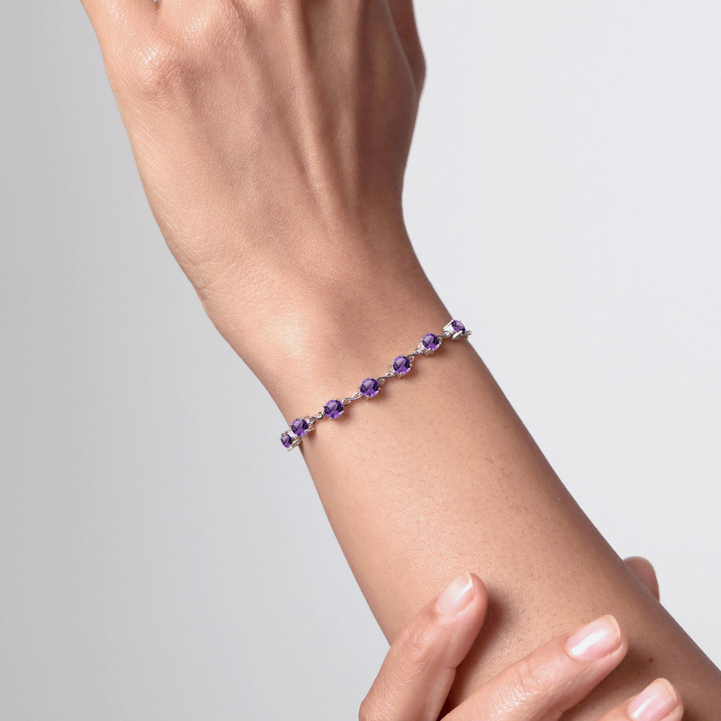 Amethyst - February_Bracelet in 925 Sterling Silver