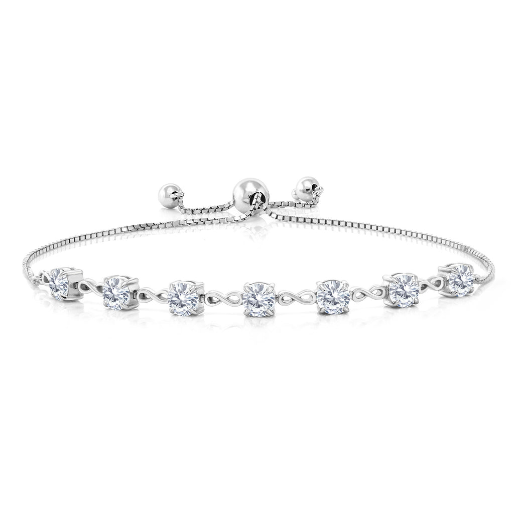 White Moissanite - April_Bracelet in 925 Sterling Silver