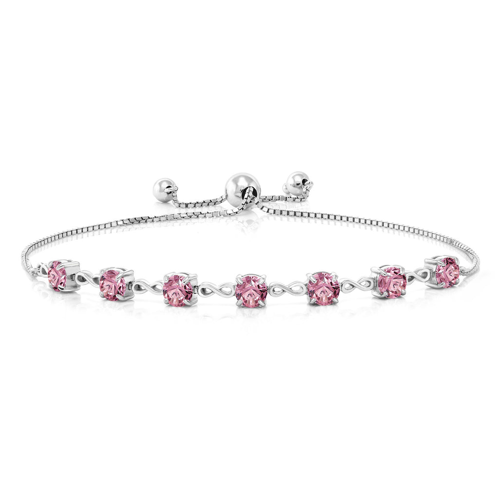 Pink Lab Grown Diamond - April_Bracelet in 925 Sterling Silver