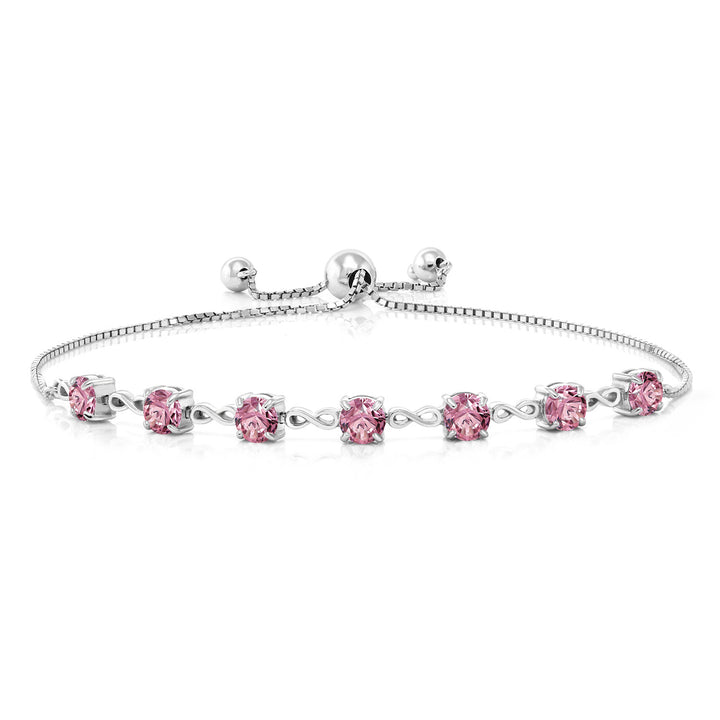 Pink Lab Grown Diamond - April_Bracelet in 925 Sterling Silver